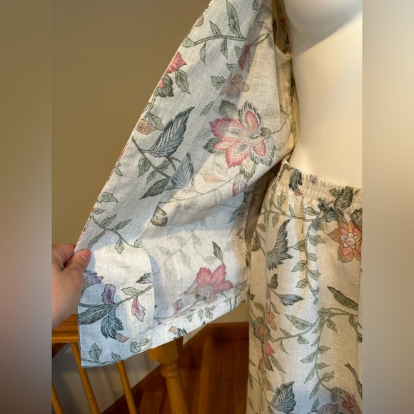 The Villager 80’S Cream Color Floral Print Skirt Set No Button Jacket SZ… - Picture 7 of 16